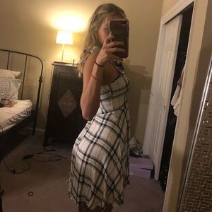 white plaid dress